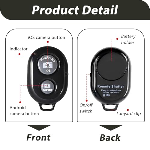 Télécommande Bluetooth Selfie sans Fil, Déclencheur à Distance Universel Compatible iOS & Android, Idéale pour Prendre des Photos et Vidéos, Facile à Utiliser, Accessoire Smartphone – Image 4