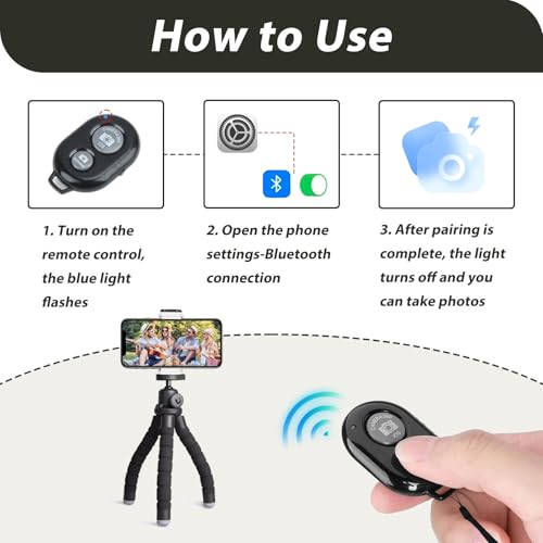 Télécommande Bluetooth Selfie sans Fil, Déclencheur à Distance Universel Compatible iOS & Android, Idéale pour Prendre des Photos et Vidéos, Facile à Utiliser, Accessoire Smartphone – Image 5
