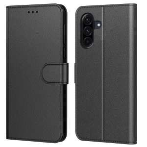 Tenphone Coque pour Samsung Galaxy A17 5G en Cuir PU Premium | Housse Etui Multi-Carte, Support Intégré, Fermeture Magnétique, Protection Anti-Choc Compatible avec Book (Noir, SamsungA17)