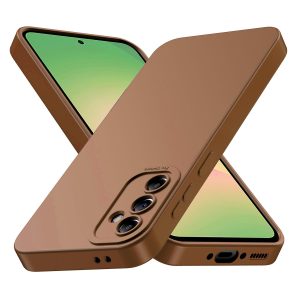 Tenphone Coque pour Samsung Galaxy A56 5G, Housse Etui de Protection en Silicone Souple, Cover Antichoc avec Protege de Camera, Pochette Compatible avec TPU (Marron, Sam A56)