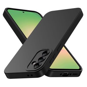 Tenphone Coque pour Samsung Galaxy A56 5G, Housse Etui de Protection en Silicone Souple, Cover Antichoc avec Protege de Camera, Pochette Compatible avec TPU (Noir, Sam A56)