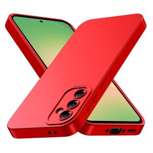 Tenphone Coque pour Samsung Galaxy A56 5G, Housse Etui de Protection en Silicone Souple, Cover Antichoc avec Protege de Camera, Pochette Compatible avec TPU (Rouge, Sam A56)
