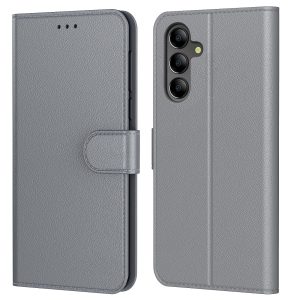Tenphone pour Coque Samsung Galaxy A15 4G, Coque Samsung A15 5G,Etui Protection Housse Premium en Cuir PU, [Emplacements Cartes], Pochette Flip Case Compatible avec Book (Gris, Samsung A15 4G / 5G)