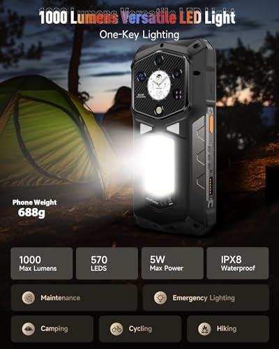 Ulefone Armor 29 Ultra Téléphone Portable Incassable 5G, 32Go+1To/SD-2To 21200mAh 120W AI Smartphone Caméra 50MP + 64MP Vision Nocturne, 6,67" FHD+ Android 15 AMOLED+1,04" Sous-écran 3-Slots/WiFi7/NFC – Image 3