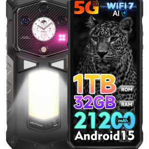 Ulefone Armor 29 Ultra Téléphone Portable Incassable 5G, 32Go+1To/SD-2To 21200mAh 120W AI Smartphone Caméra 50MP + 64MP Vision Nocturne, 6,67" FHD+ Android 15 AMOLED+1,04" Sous-écran 3-Slots/WiFi7/NFC
