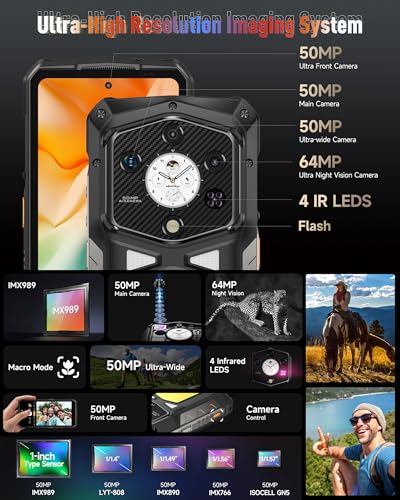 Ulefone Armor 29 Ultra Téléphone Portable Incassable 5G, 32Go+1To/SD-2To 21200mAh 120W AI Smartphone Caméra 50MP + 64MP Vision Nocturne, 6,67" FHD+ Android 15 AMOLED+1,04" Sous-écran 3-Slots/WiFi7/NFC – Image 5
