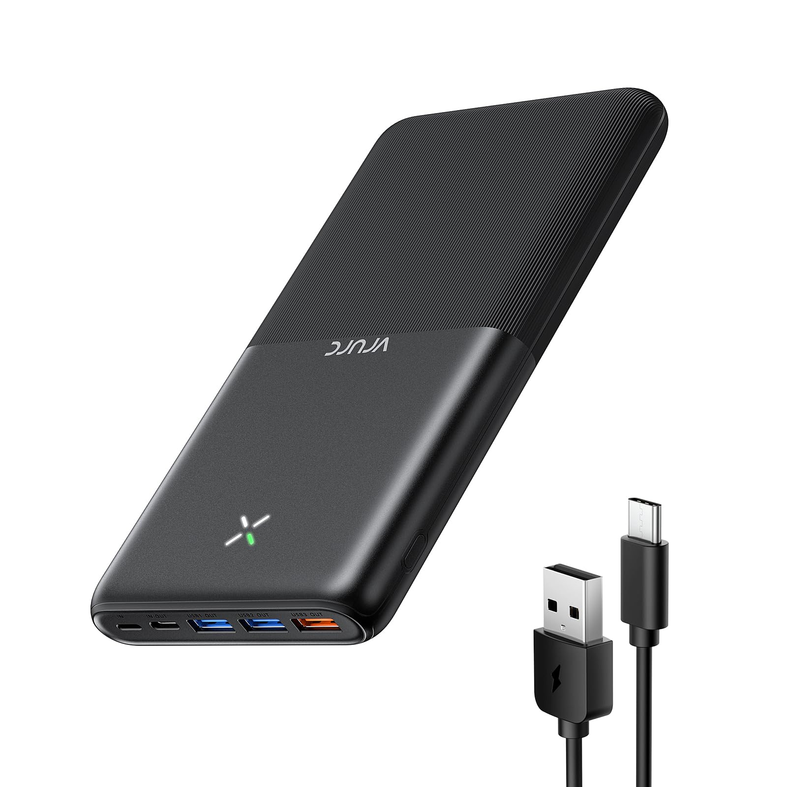 VRURC Batterie Externe 30000mAh USB C Power Bank Haute Capacité Charge Rapide 22.5W Compact Batterie Portable avec 4 Sorties et 3 Entrées Compatible avec Téléphone iPhone Samsung Tablet