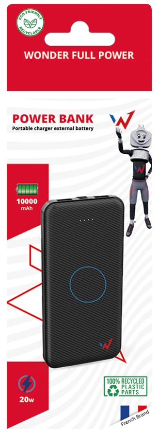 Wonder Full Power - Batterie Externe 10 000 mAh - Power Bank -1 Port USB-A & 1 Port USB-C - Power Delivery 20W - Compatible avec iPhone, Samsung, Huawei, Xiaomi et Autres - Câble Type-C fourni. – Image 7