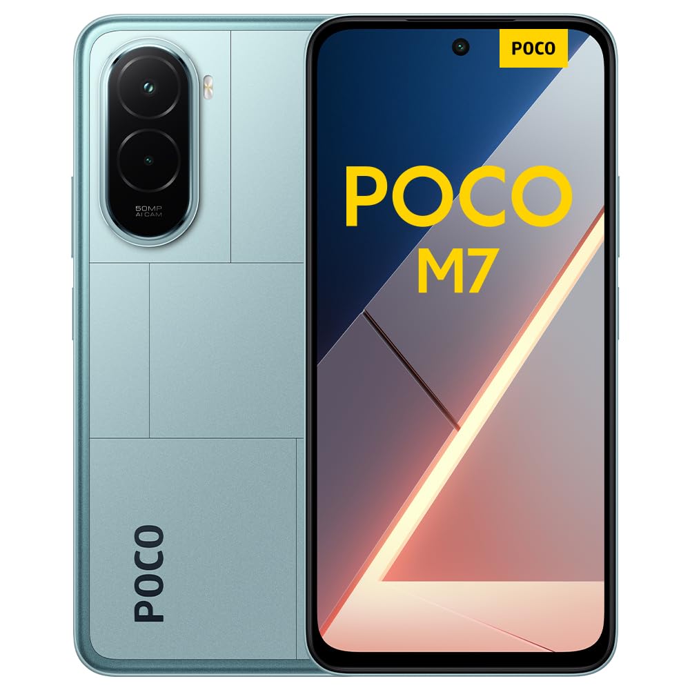 XIAOMI POCO M7, Smartphone 6+128 Go, écran FHD+ 144 Hz de 6,9 Pouces, Snapdragon 685, Double caméra AI 50 MP, 7000 mAh, Bleu, Chargeur Non Inclus (Version Française + 2 Ans de Garantie)