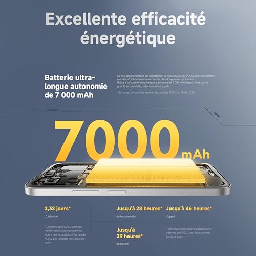 XIAOMI POCO M7, Smartphone 8+256 Go, écran FHD+ 144 Hz de 6,9 Pouces, Snapdragon 685, Double caméra AI 50 MP, 7000 mAh, Noir, Chargeur Non Inclus (Version Française + 2 Ans de Garantie) – Image 7