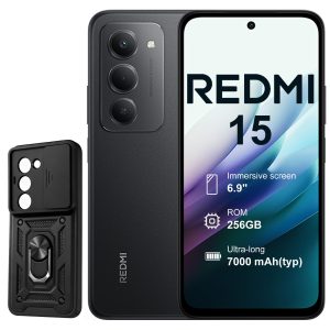 XIAOMI Redmi 15 Smartphone (Nior), 8GB/256GB SIM 4G, 6.9" Confortable pour Les Yeux,Pouces Batterie 7000 mAh, Charge Rapide 33 W et Charge inversée 18 W, Coque Inclus