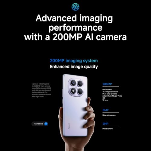 XIAOMI Smartphone Redmi Note 14 Pro,8+256GB,Violet,Caméra IA prograde 200MP,Batterie 5500mAh,Appareil Photo Selfie 32MP,fonctionnalités IA (Chargeur Non Inclus,Version Française+ Ans de Garantie) – Image 4