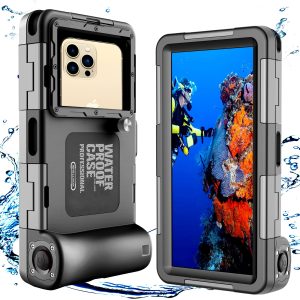 ZLiME Coque de Téléphone de Plongée Professionnelle Pochette Étanche Smartphone, IPX8 Pochette Téléphone Étanche Housse sous-Marin Étui de Protection pour iPhone Samsung Huawei LG Google (Noir)
