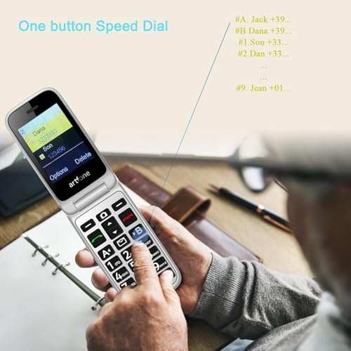 artfone G6 Pro 4G Telephone Portable Senior Débloqué丨Téléphone Portable à Clapet avec Grandes Touches丨Bouton SOS丨Double écran丨Station de Charge丨Appareil Photo丨Radio FM丨Appel Rapide - Rouge – Image 4