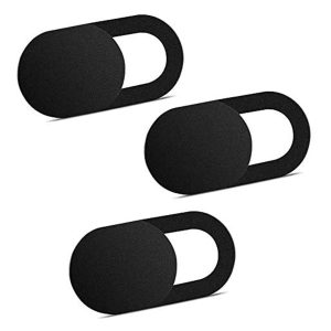 ivoler Pack de 3 Cache Webcam, Webcam Cover Autocollant Coulissant Couverture de Caméra Frontale Ultrafin pour Laptop, PC,Smartphones, Tablettes,Noteboook Pro, etc. - Noir