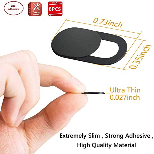 ivoler Pack de 3 Cache Webcam, Webcam Cover Autocollant Coulissant Couverture de Caméra Frontale Ultrafin pour Laptop, PC,Smartphones, Tablettes,Noteboook Pro, etc. - Noir – Image 6