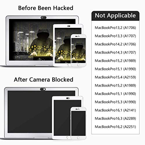 ivoler Pack de 3 Cache Webcam, Webcam Cover Autocollant Coulissant Couverture de Caméra Frontale Ultrafin pour Laptop, PC,Smartphones, Tablettes,Noteboook Pro, etc. - Noir – Image 7
