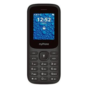 myPhone 2220 Téléphone à Touches Larges Ecran Couleur 1.77" Batterie 600mAh Torche Radio MP3 Double SIM Bluetooth Téléphone Portable pour Personnes âgées Lumineuses Noir Téléphone