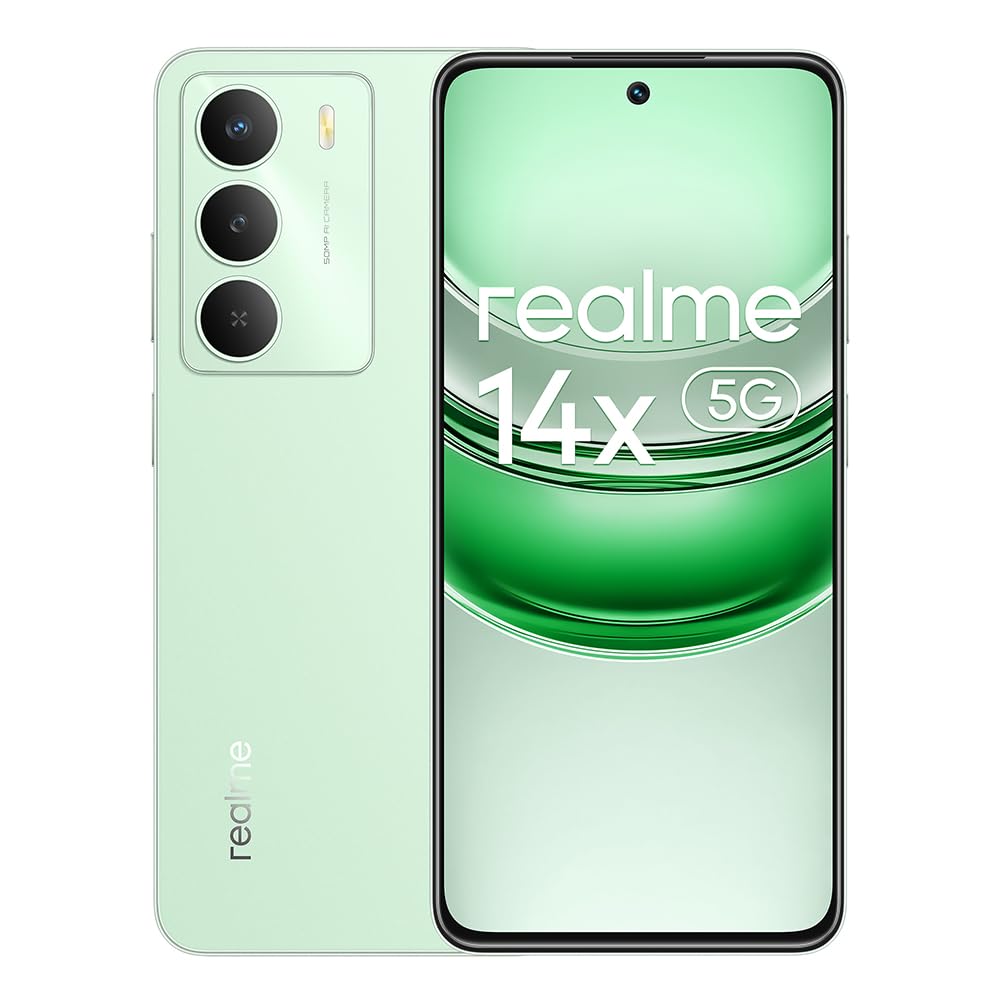 realme 14 x 5G pour smartphone, processeur Dimensity 6300 5G, appareil photo AI de 50 MP,120 Hz 6,67" HD+ écran, 8 Go+256 Go téléphone, batterie de 5000 mAh, double SIM Android 14, NFC IP64, sans
