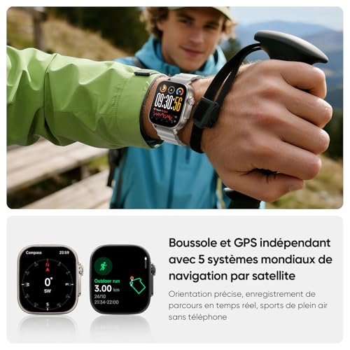 realme Watch 5 Montre Connectée, Écran Tactile AMOLED 1,97'', GPS Indépendant, NFC, Appels Bluetooth, 108 Modes Sport, Surveillance Oxygène Sang/Sommeil, Étanche IP68, Autonomie 16 Jours, Noir – Image 6