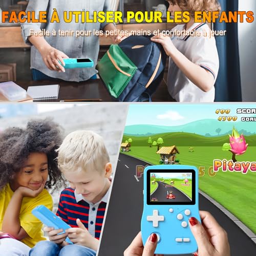 32 Bit Console de Jeux Portables pour Enfants avec 139 Jeux Vidéo, Lecteur de Jeu avec écran IPS de 3,0" Batterie Rechargeable, Jeu de Voyage Cadeaux Jouets pour Garçons Filles (Bleu) – Image 6