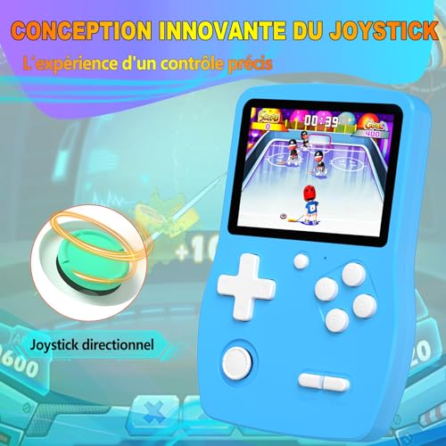 32 Bit Console de Jeux Portables pour Enfants avec 139 Jeux Vidéo, Lecteur de Jeu avec écran IPS de 3,0" Batterie Rechargeable, Jeu de Voyage Cadeaux Jouets pour Garçons Filles (Bleu) – Image 7