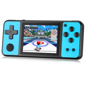 32 Bit Console de Jeux Portables pour Enfants avec 139 Jeux Vidéo Rétro, Console de Retrogaming avec Écran IPS 3.0" Batterie Rechargeable, Jouets de Voyage pour Garçons Filles 4-13 (Bleu)