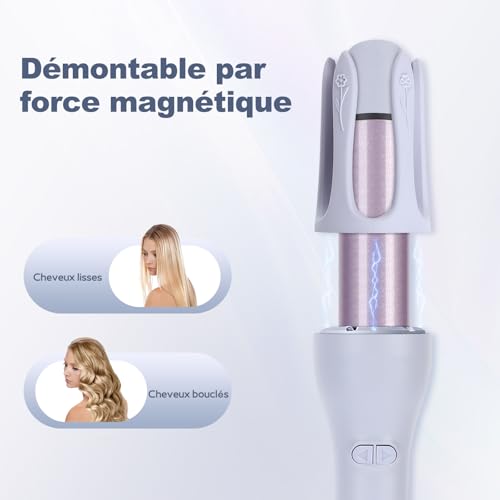 32mm Boucleur à Cheveux Automatique, 2-en-1 Boucleur Automatique + Lisseur Cheveux, Revêtement Céramique, 3 Tem (160°C-200°C), Chauffage PTC et Coiffure Longue Durée – Image 3