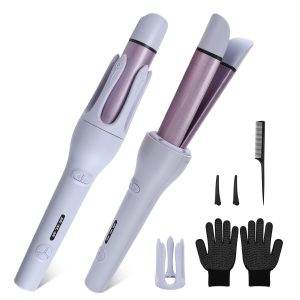 32mm Boucleur à Cheveux Automatique, 2-en-1 Boucleur Automatique + Lisseur Cheveux, Revêtement Céramique, 3 Tem (160°C-200°C), Chauffage PTC et Coiffure Longue Durée