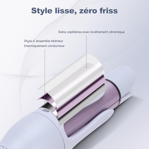 32mm Boucleur à Cheveux Automatique, 2-en-1 Boucleur Automatique + Lisseur Cheveux, Revêtement Céramique, 3 Tem (160°C-200°C), Chauffage PTC et Coiffure Longue Durée – Image 7