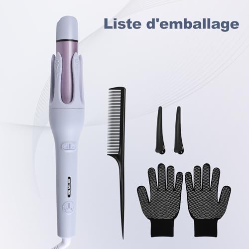 32mm Boucleur à Cheveux Automatique, 2-en-1 Boucleur Automatique + Lisseur Cheveux, Revêtement Céramique, 3 Tem (160°C-200°C), Chauffage PTC et Coiffure Longue Durée – Image 8