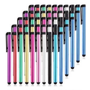 50 Pièces Stylet, Stylet Capacitifs Universels pour iPhone Pro, Air, Mini, Samsung Galaxy, Huawei, Tablettes et Tous Les Smartphones, 10 Couleurs