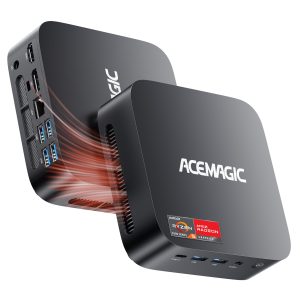 ACEMAGIC K1 Mini PC, AMD Ryzen 5 7430U (6C/12T, jusqu'à 4,3 GHz), 32Go DDR4 512Go M.2 2280 SSD Mini Ordinateur de Bureau BT 5.2/WiFi 6/Type-C/W11 Pro/4K UHD Mini Tour PC avec VESA pour école/Bureau