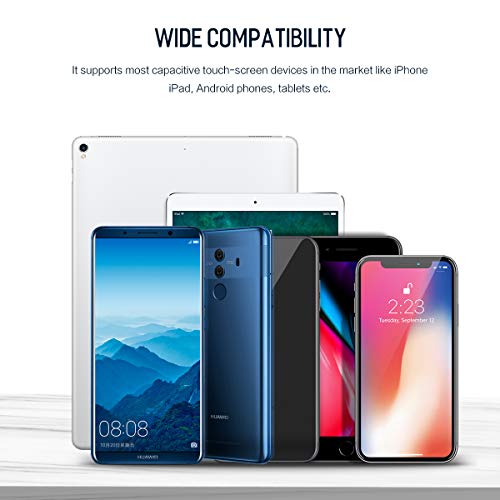 AICase Stylet Capacitif, 2 en 1 Stylus Stylet Stylo écran Tactile 1.45mm Haute Précision Stylus Capacitif Universel,Compatible avec Les Smartphones,tablettes,Apple iPhone/iPad,Noir – Image 7