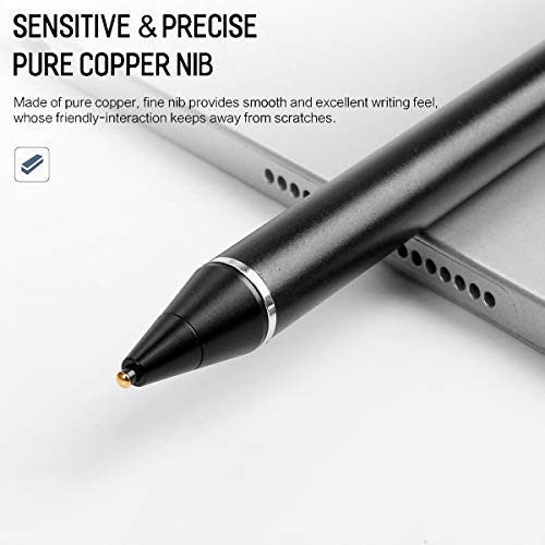 AICase Stylet Capacitif, 2 en 1 Stylus Stylet Stylo écran Tactile 1.45mm Haute Précision Stylus Capacitif Universel,Compatible avec Les Smartphones,tablettes,Apple iPhone/iPad,Noir – Image 8