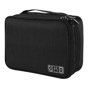 AiQInu Sac Câble Multifonctionnel Sac de Voyage Universel Électronique Cable Management Cubes pour Tablette, Disque Dur Externe, Chargeur, Adaptateurs, Cartes Mémoire, Câbles USB