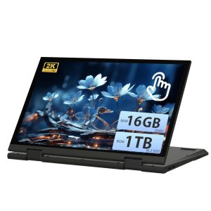 AozPad PC Portable Convertible 11 Pouces, Ordinateur Tactile 2-en-1 FHD, N95(Jusqu’à 3,4 GHz), 16 Go RAM DDR5, M.2 SSD, Win 11 Pro, Écran Pivotant 360°, USB-C (16GB DDR5 | 940GB SSD, Gris)
