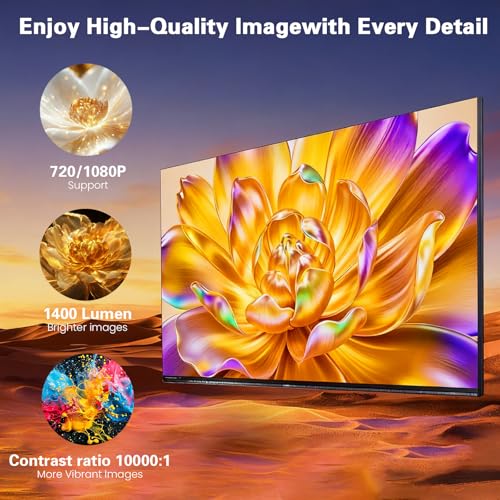 App intégrée - Vidéoprojecteur 4K 1080P, Mini Projecteur Portable 5G WiFi 6 BT 5.4, Projecteur Full HD 1080P Auto Correction Trapézoïdale Horizontale - Blanc – Image 7