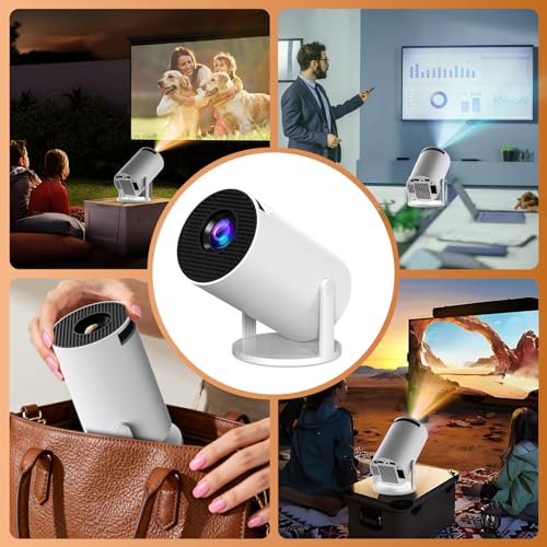 App intégrée - Vidéoprojecteur 4K 1080P, Mini Projecteur Portable 5G WiFi 6 BT 5.4, Projecteur Full HD 1080P Auto Correction Trapézoïdale Horizontale - Blanc – Image 8