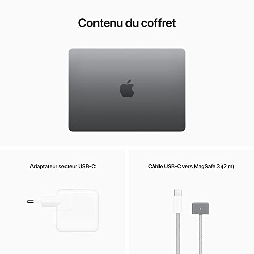 Apple 2022 MacBook Air avec Puce M2 : écran Liquid Retina de 13,6 Pouces, 8GB de RAM, 256 Go de Stockage SSD ; Gris sidéral – Image 7