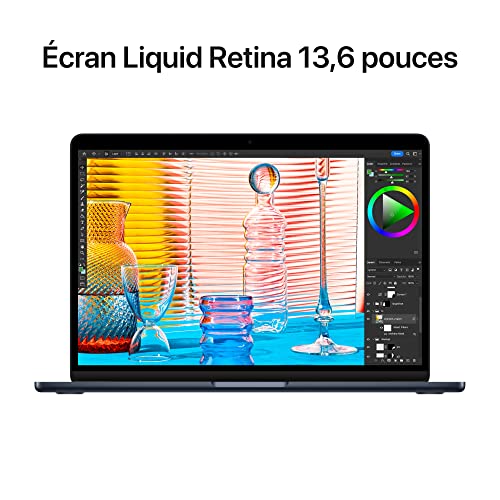 Apple MacBook Air Portable avec Puce M2 : écran Liquid Retina de 13,6 Pouces, 16 Go de RAM, 256 Go de Stockage SSD, Clavier rétroéclairé, caméra FaceTime HD 1080p ; Minuit – Image 5
