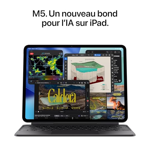Apple iPad Pro 11 Pouces (M5) : Écran Ultra Retina XDR, 512 Go, Caméra Avant Horizontale 12 MP/Caméra arrière 12 MP, Wi-FI + 5G, Autonomie d’Une journée — Noir sidéral – Image 4