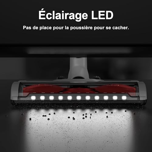 Aspirateur Balai sans Fil Puissant - Balais Électriques Poil Animaux Cordless Stick Vacuum Cleaner Rechargeable Batterie Silencieux Léger pour Sols Tapis Poils d'animaux Domestique – Image 4
