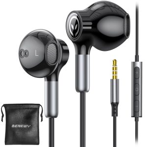 BENEWY ME910 Écouteurs, Ecouteurs Filaire avec Microphone et Contrôle du Volume, Intra-Auriculaires, Oreillette Jack 3.5mm Universel pour iPhone, Smartphones Android, MP3 etc.