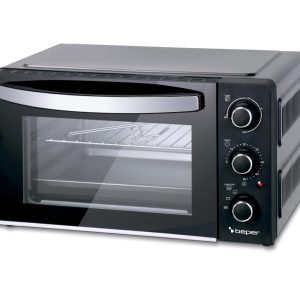 BEPER P101FOR020 Four électrique 20L, 1300W, Minuteur jusqu'à 60 min, 3 Types de cuisson, Accessoires inclus, Température jusqu'à 230°