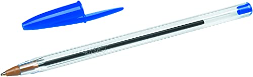 BIC Cristal Original Stylos-Bille Pointe Moyenne (1,0 mm) - Parfait pour l'Ecole et au Bureau - Bleu, Boîte de 100 – Image 4