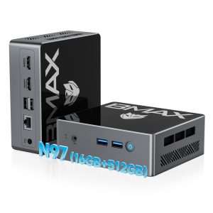 BMAX Mini PC Intel N97 (Jusqu'à 3.6Ghz) 16Go DDR4 RAM 512Go M.2 SSD Win 11 Pro Mini Ordinateur de Bureau B4Pro Mini PC Sobremesa HDMI/WiFi 5/BT4.2/USB3.2 Dual écran PC avec VESA pour École/Bureau.