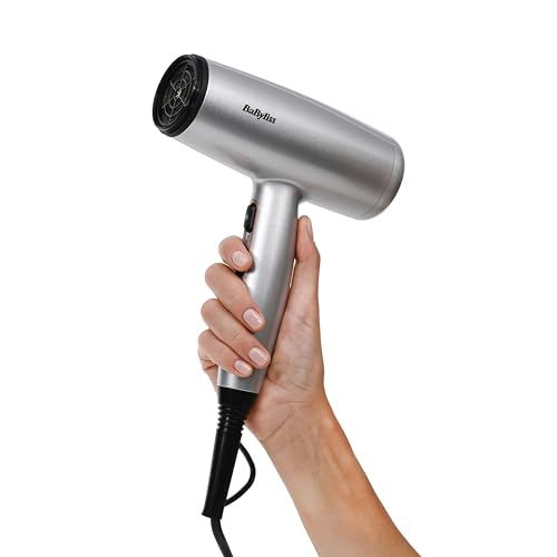 BaByliss Sèche-Cheveux Cosmos avec Diffuseur, Léger – NOUVEAUTÉ 2025, Sèche-cheveux puissant et élégant de 2100W, Technologie ionique anti-frisottis, 3 températures & 2 vitesses, Argenté, D580DE – Image 3