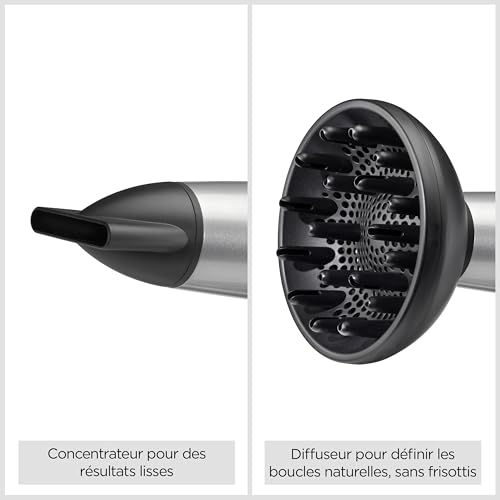 BaByliss Sèche-Cheveux Cosmos avec Diffuseur, Léger – NOUVEAUTÉ 2025, Sèche-cheveux puissant et élégant de 2100W, Technologie ionique anti-frisottis, 3 températures & 2 vitesses, Argenté, D580DE – Image 4