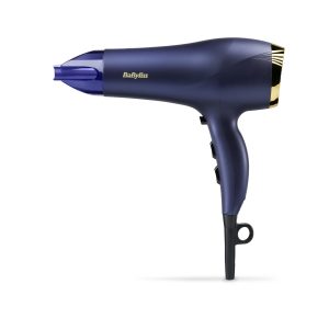BaByliss Sèche-cheveux Midnight Luxe - Puissance de 2300W, Fonction ionique anti-frisottis, Séchage rapide, Professionnel et léger, 3 réglages de température & 2 réglages de vitesses, 5781PE